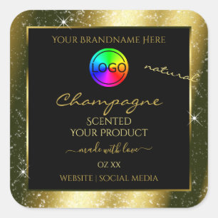 Shimmery Gold Parties scintillant Cadre Étiquette
