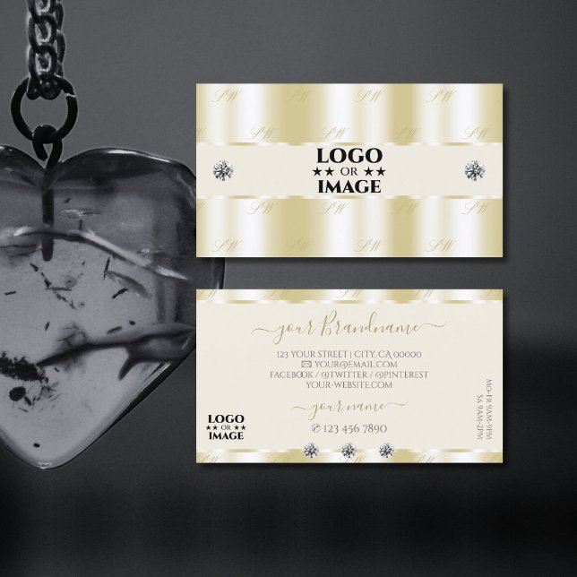 Shimmery Gold Sparkle Diamonds mit Logo Luxus Visitenkarte (Von Creator hochgeladen)