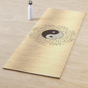 Shimmery Gold Yin Yang Yogamatte
