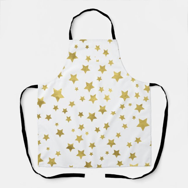 Shimmery Goldstars Golden Star Pattern Schürze (Vorderseite)