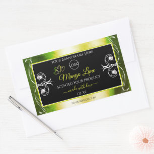 Shimmery Green Produit Étiquettes Logo Bijoux Noir