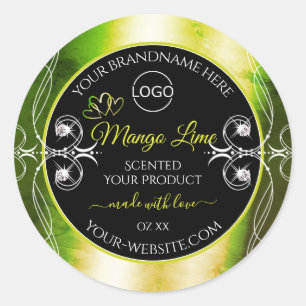 Shimmery Green Produit Étiquettes Logo Bijoux Noir