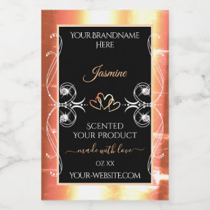 Shimmery Lachs Cream Product Labels Jewels Black Lebensmitteletikett