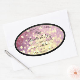 Shimmery Lila-Gold-Glitzer-Logo-Produktkennzeichnu Ovaler Aufkleber