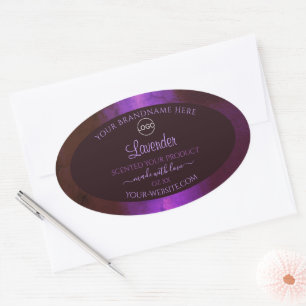 Shimmery Lila Marble Elegante Product Labels Logo Ovaler Aufkleber