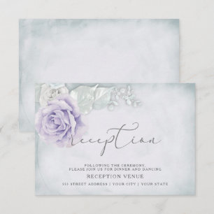 Shimmery Lilac und White Roses Empfang Einladung
