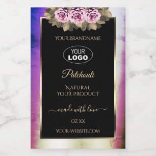 Shimmery-Logo für Lila schwarze Markenbezeichnunge Lebensmitteletikett
