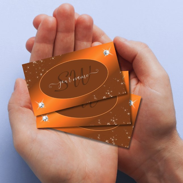 Shimmery Orange Niedlich Glitzer Stars Jewels Init Visitenkarte (Von Creator hochgeladen)