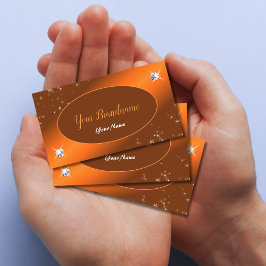 Shimmery Orange Niedlich Glitzer Stars Luxury Jewe Visitenkarte