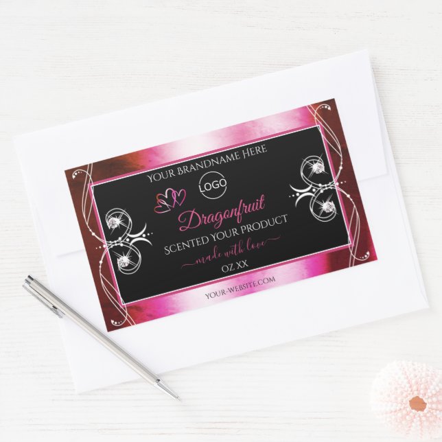 Shimmery Pink Black Product Étiquette Diamonds Log (Enveloppe)