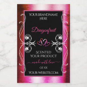 Shimmery Pink Black Produit Étiquettes Diamonds Co