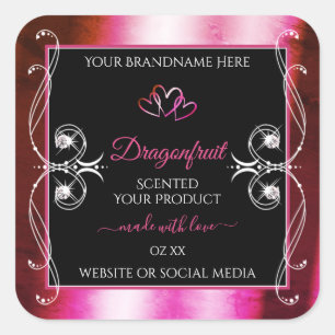 Shimmery Pink Black Produit Étiquettes Diamonds Co