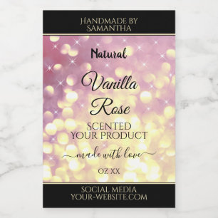 Shimmery Purple Gold Glitter Sparkle Product Label Lebensmitteletikett
