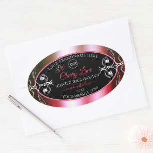 Shimmery Red Green Produit Étiquette Logo Bijoux N