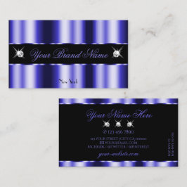 Shimmery Royal Blue Black Sparkle Jewels Stilvoll Visitenkarte