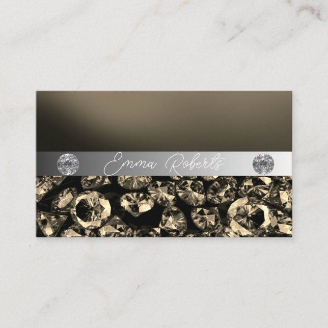 Shimmery Silver Sparkle Glitzer Diamonds Business Visitenkarte (Vorderseite)
