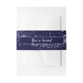 Shimmery Stars Navy Blue Einladungsbanderole