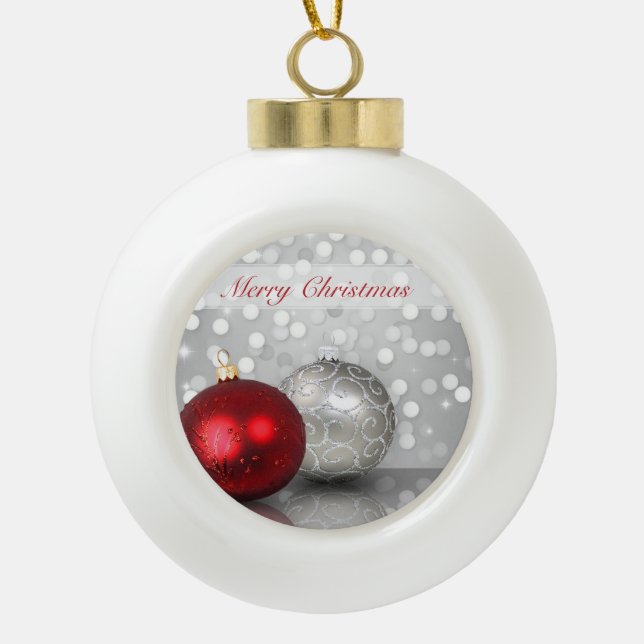 Shimmery Weihnachtsverzierungen - Keramik Kugel-Ornament (Vorderseite)