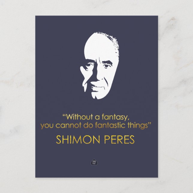 Shimon Peres-Zitat. Ohne eine Fantasie können Sie Postkarte (Vorderseite)