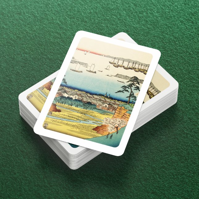 Shinagawa, Japan: Vintage Holzblock-Printwerbung Spielkarten (Shinagawa Harbor Playing Cards- Deck View)
