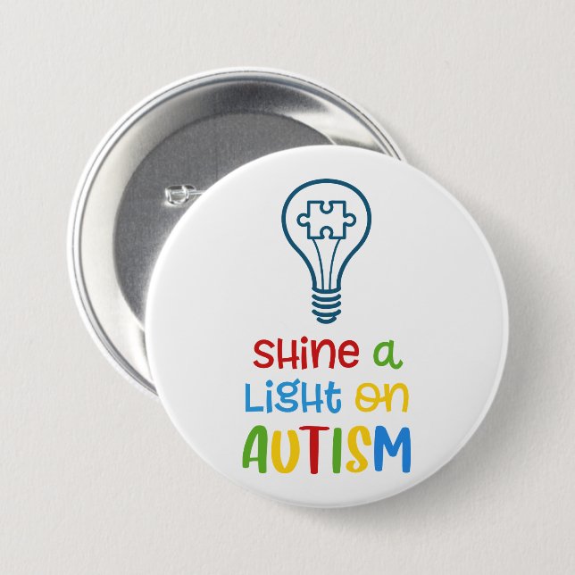 Shine a light on Autismus button (Vorne & Hinten)