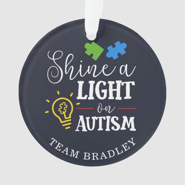 Shine a light on Autismus Matching Team Custom Ornament (Vorderseite)