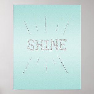 Shine Aqua avec affiche de Parties scintillant en