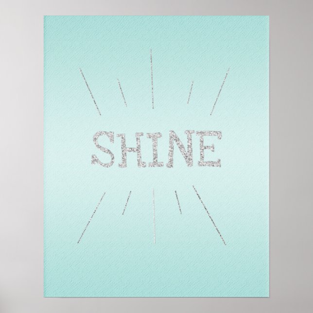 Shine Aqua mit Silver Glitzer Poster (Vorne)