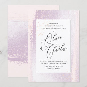 Shine, Blush Lilac Wasserfarbe+Imitate Metallic Einladung