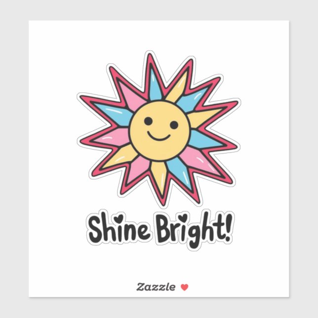Shine Bright: Ein farbenprächtiges Sonnendesign Aufkleber (Blatt)