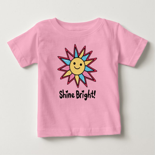 Shine Bright: Ein farbenprächtiges Sonnendesign Baby T-shirt (Vorderseite)