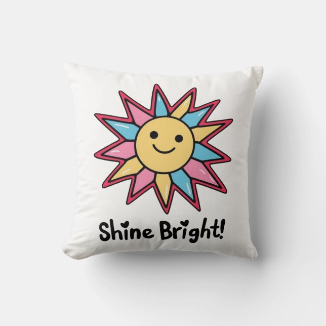 Shine Bright: Ein farbenprächtiges Sonnendesign Kissen (Vorderseite)