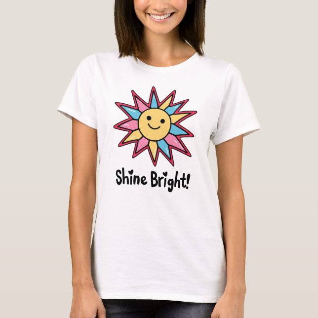 Shine Bright: Ein farbenprächtiges Sonnendesign T-Shirt (Vorderseite)