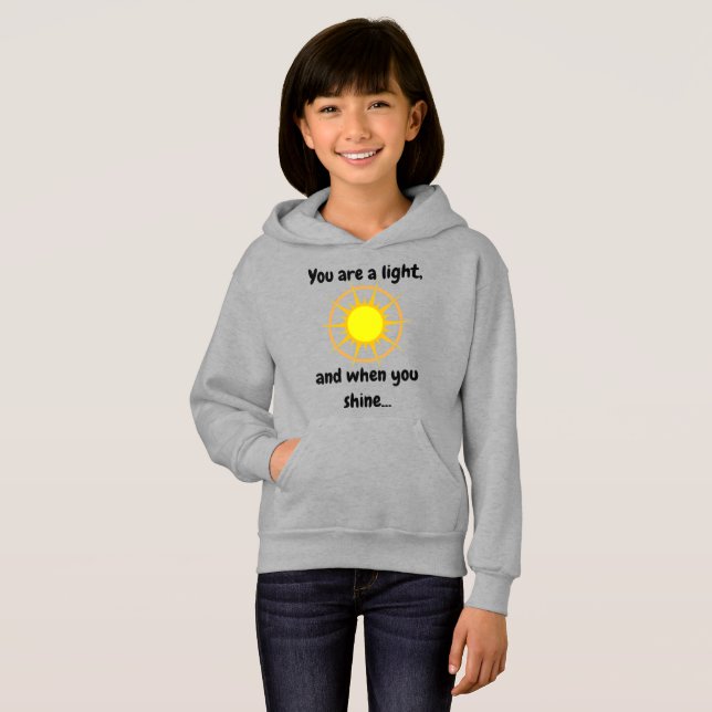 'Shine Bright' Hoodie Kid/Young Adult (Grau) (Vorne ganz)