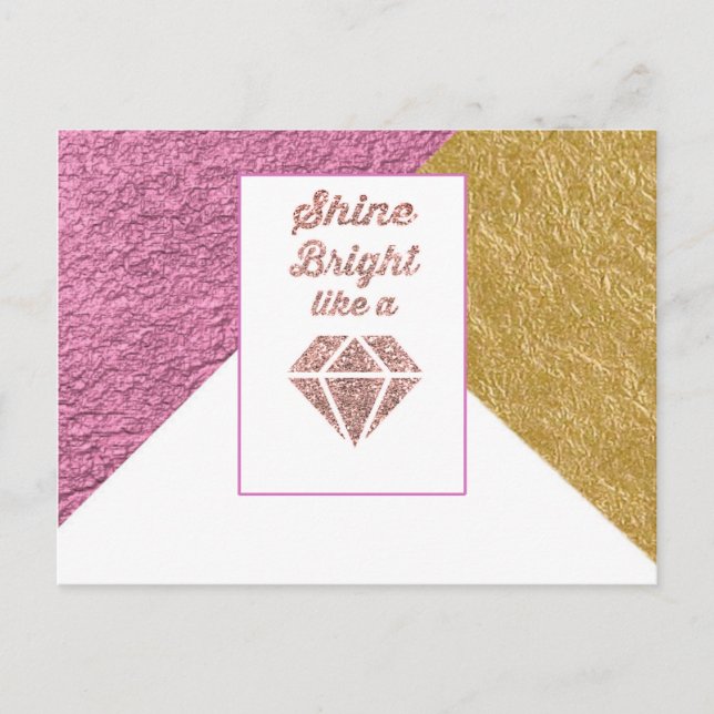 Shine Bright like a Diamond Postcard Postkarte (Vorderseite)