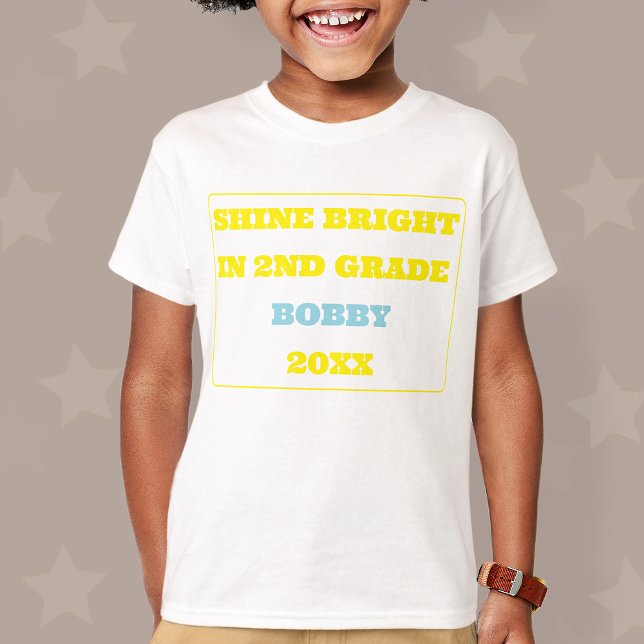 Shine Bright Second Grade Back To School T-Shirt (Shine Bright In 2nd Grade Boy)