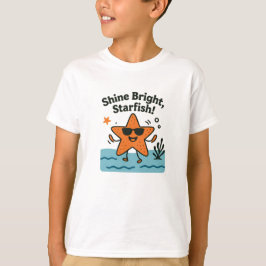 Shine Bright Starfish Cute Orange Beach Design T-Shirt