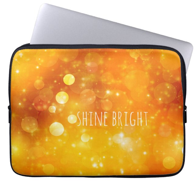 Shine Bright Zitat mit Sparkle Design Laptopschutzhülle (Vorderseite)