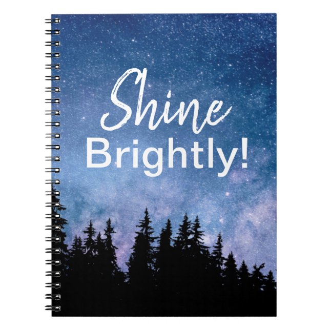 Shine Brihell Motivierend Quote Stars Sky Notizblock (Vorderseite)