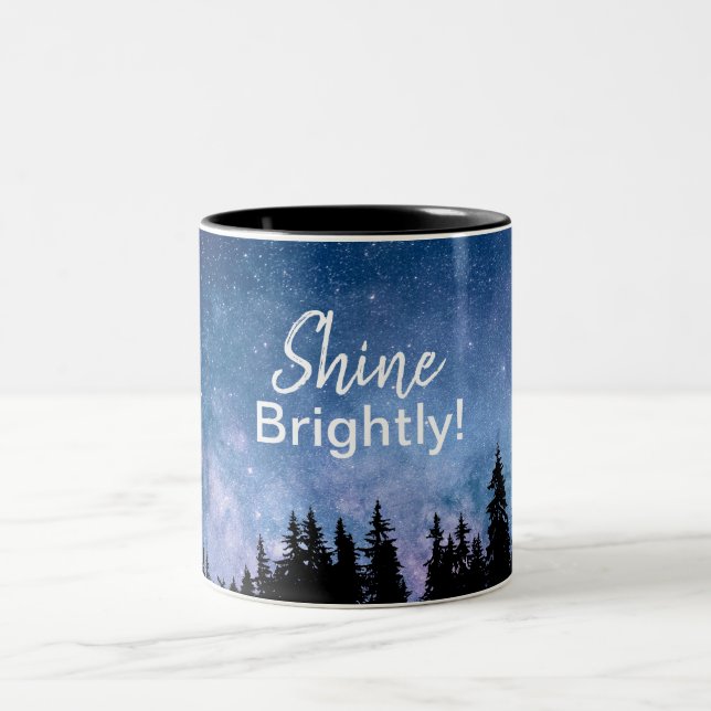 Shine Brihell Motivierend Quote Stars Sky Zweifarbige Tasse (Mittel)