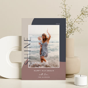 Shine Colorblock   Vertikales Foto Hanukkah Feiertagskarte