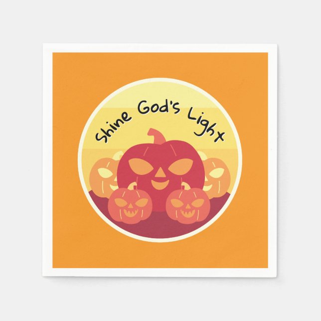 Shine God's Light Halloween Cocktail Serviette (Vorderseite)