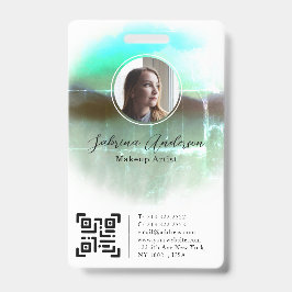 Shine Green Watercolor Abstraktes Script-Foto-Logo Ausweis