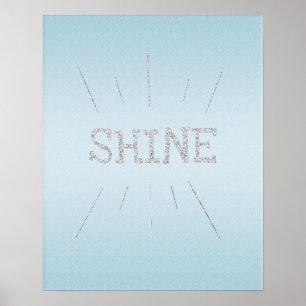 Shine Light Blue mit Silver Glitzer Poster