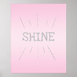 Shine Light Pink mit Silver Glitzer Poster