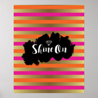 Shine on Pink, Pink & Imitate Gold Metallstreifen