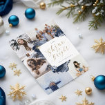 Shine So hell & navy Gold Agate Tinte 5 Foto Feiertagskarte<br><div class="desc">Unsere abstrakte Weihnachtskollektion aus Sternenhimmel im Winter besticht durch eine königliche Opulenz mit moderner abstrakter Drehung. Tief marinierte Blues, goldene Schmucktöne und blaue Farbtupfer schaffen ein elegantes Winternachtsambiente. Design bietet 5 Foto Collage Layouts, um Ihre besonderen Weihnachtsfeiertage Weihnachten Fotos zu zeigen. Unser handgezeichnet Aquarell-abstraktes Farbdesign mit Akzenten goldener Schmucktöne fügt...</div>