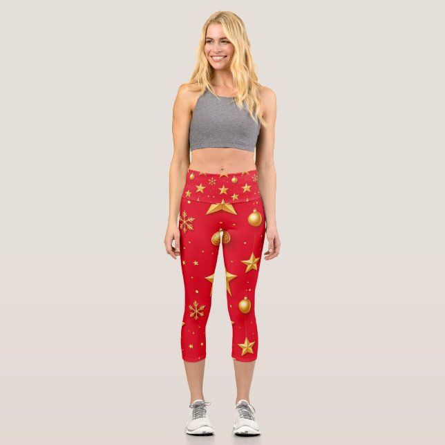 Shine, Starry Christmas Capri Leggings (Vorderseite)