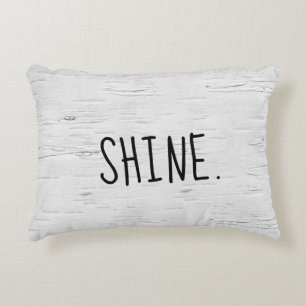 SHINE Text auf Birkenbaum Akzentkissen Dekokissen