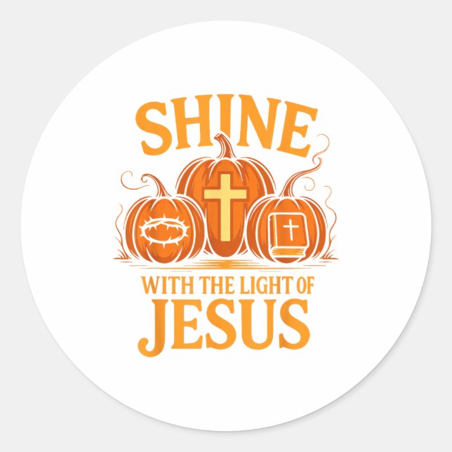 Shine With The Light Of Jesus Christian Halloween  Runder Aufkleber (Vorderseite)